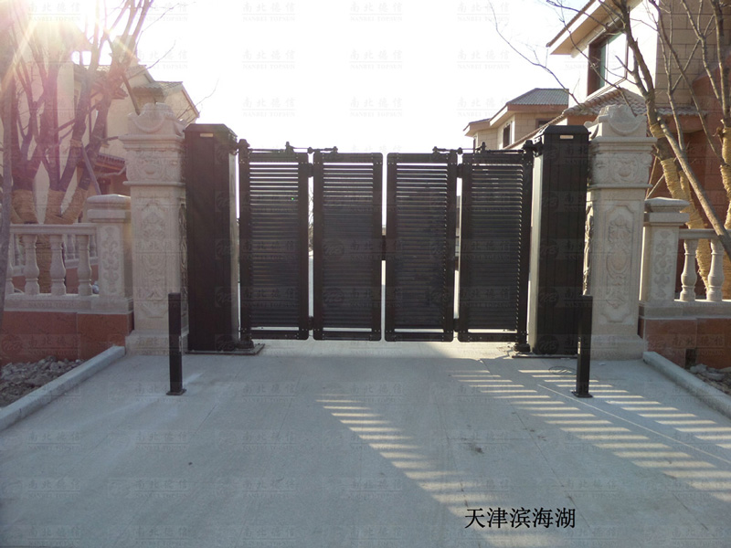 天津滨海湖智能安全伸缩平移门工程案例 - 中出网-智能出入口与停车充电门户