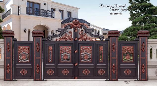 海口出安智能为碧桂园剑桥郡添置别墅铝艺大门 