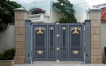 智能平行门938-PK2双开（深灰+花件描边）