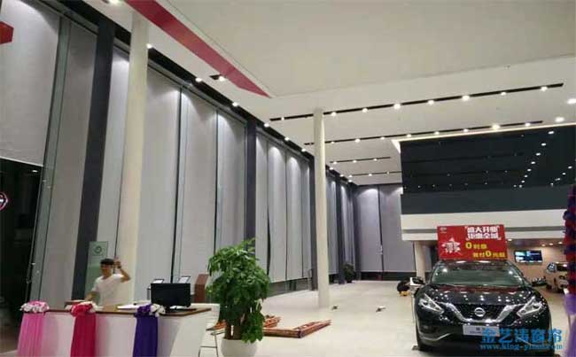 东莞长安东风4S店展厅超高电动窗帘案例 - 中出网-智能出入口门户