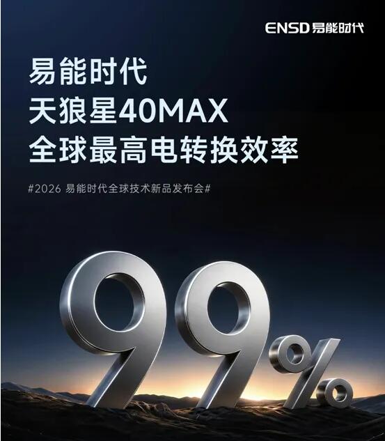 易能时代天狼星40MAX全球最高电转换效率