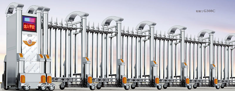 精钢门G308C不锈钢伸缩门