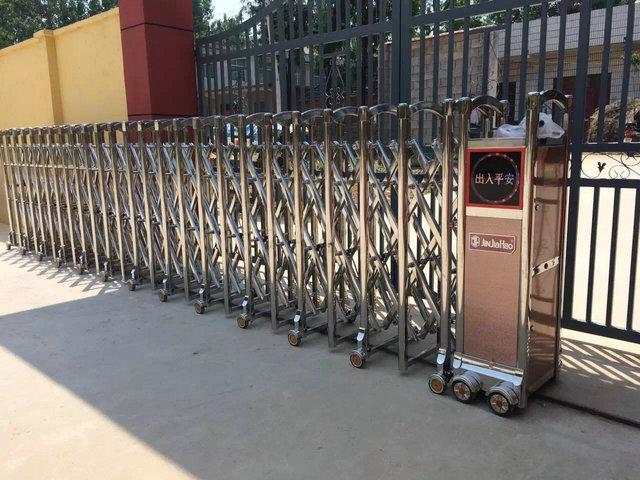 运河学校伸缩门案例 - 中出网-智能出入口与停车充电门户