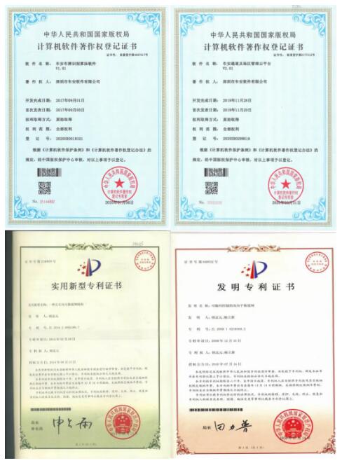 部分专利证书 Some patent certificates