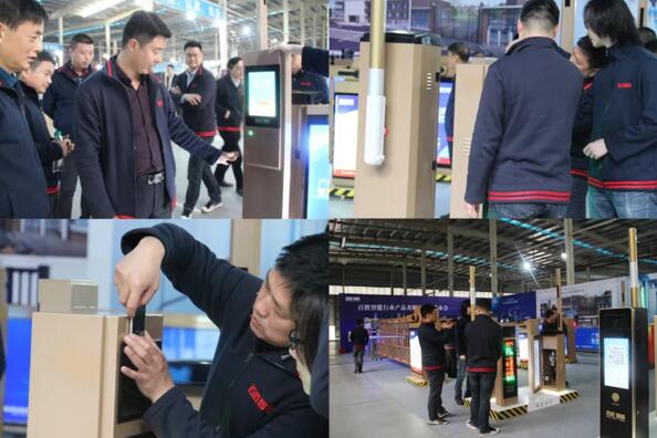 众人到大厅展示区参观行业产品，近距离感受新品所带来的魅力