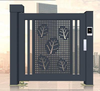 其他 - 一体广告门小区出入口平开门感应式门禁栅栏门不锈钢电动智能小门