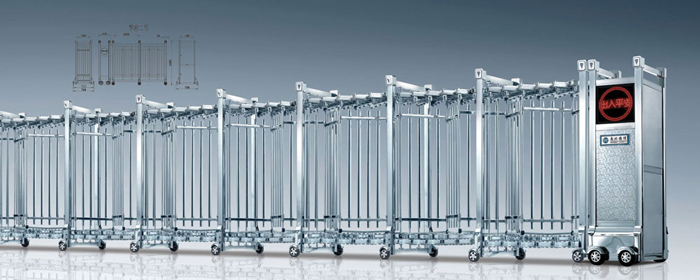 南北德信学府二号不锈钢伸缩门