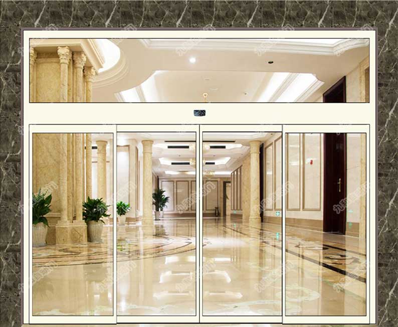 纯白铝型材自动门JH-13