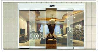 HY-A2纯玻璃双开式紧急速推自动门