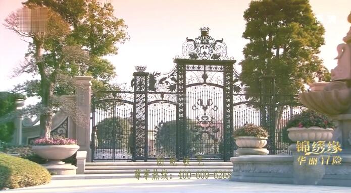 宁园别墅铁艺大门案例 - 中出网-智能出入口与停车充电门户