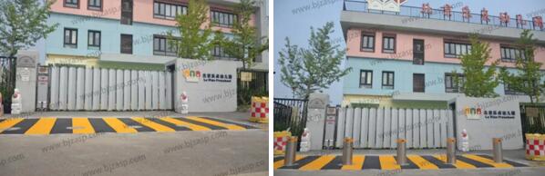 乐点幼儿园项目升降柱下降和上升状态