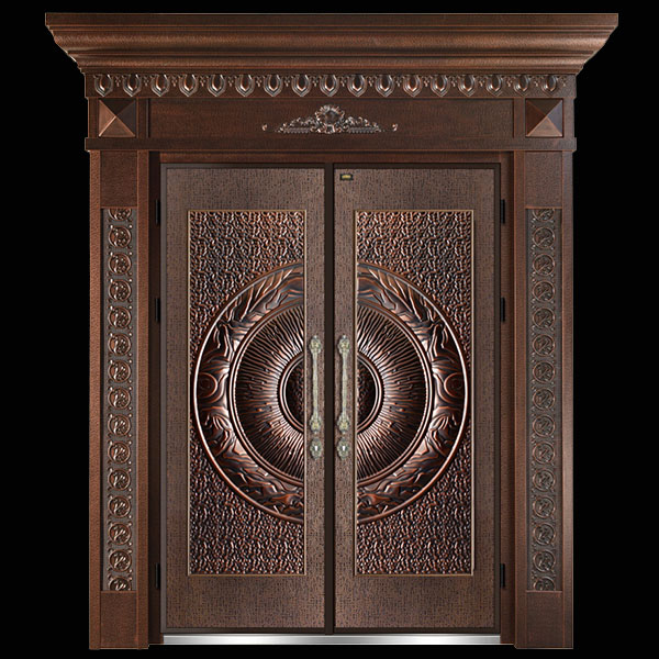 定制铸铝门别墅双开进户大门铝合金防盗对开子母精雕防爆门农村入户乡村防盗