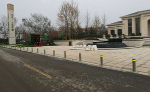 石家庄上水庄园固定不锈钢路桩安装实例