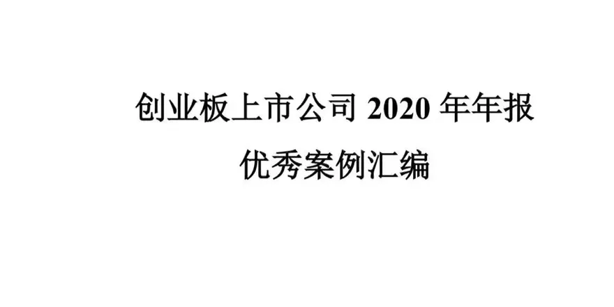狄耐克实力入选《创业板上市公司2020年年报优秀案例汇编》