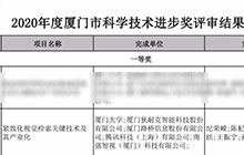 狄耐克、厦门大学等单位共同完成项目荣获“厦门市科学技术进步奖一等奖”