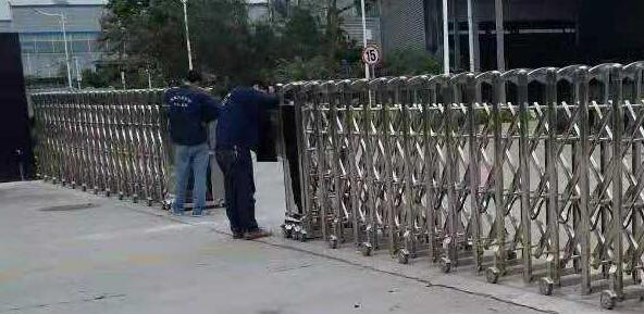 绍兴市容纳测控技术有限公司大门口的电动伸缩门由绍兴出安智能提供