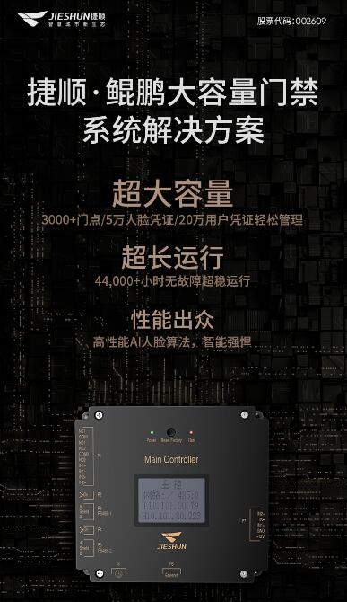 捷顺鲲鹏大容量门禁系统