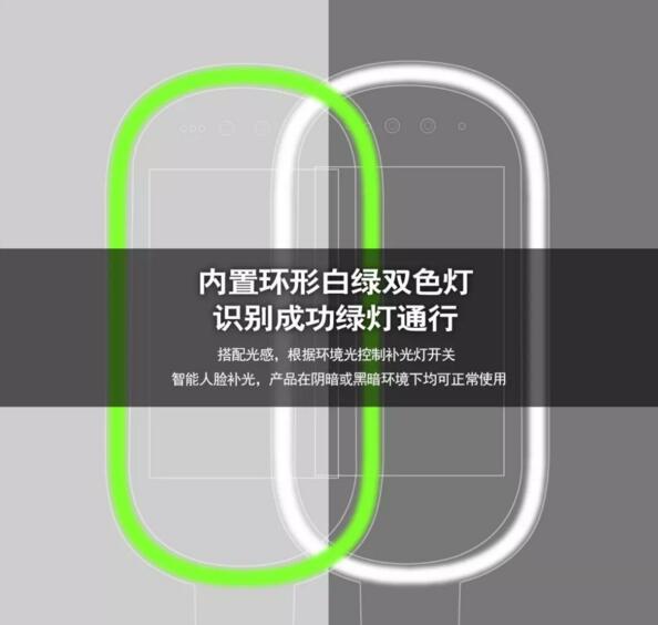 内置环形白绿双色灯