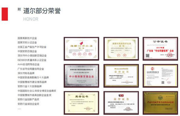 道尔荣誉证书
