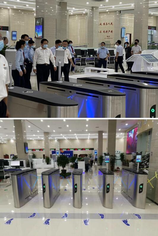 道尔智控10台翼闸+8台人脸识别测温一体机，入驻驻马店国家税务局
