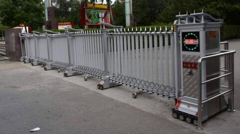 海山公园选用舟山出安智能电动伸缩门