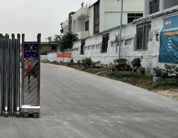 抚州富创科技有限公司伸缩门案例 - 中出网-智能出入口与停车充电门户