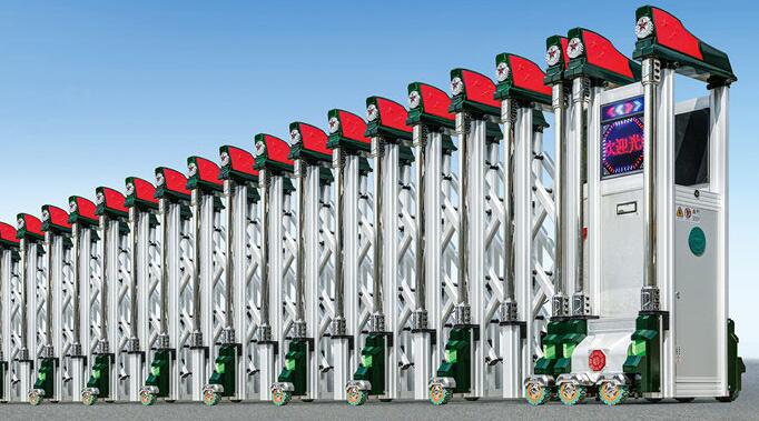 阳泉出安智能伸缩门安装在鸿龙馨居大门口