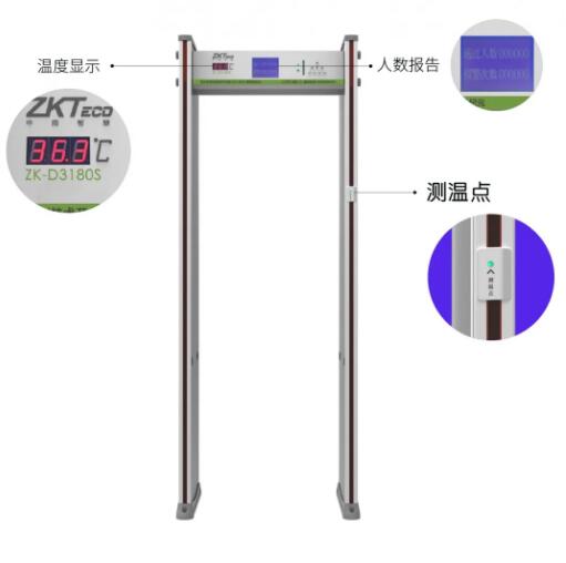 中控智慧ZK-D3180S通过式测温安检门