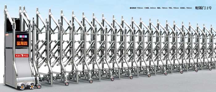 财源门2号不锈钢伸缩门