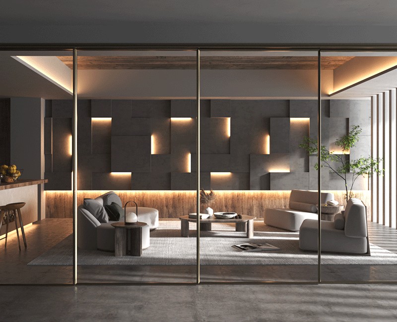 智能联动门四轨