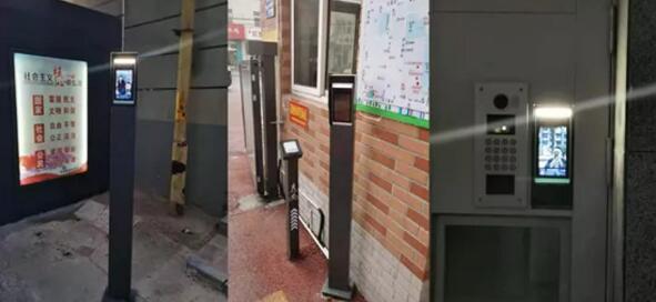 河北省某市社区出入口安装的芊熠人脸识别终端