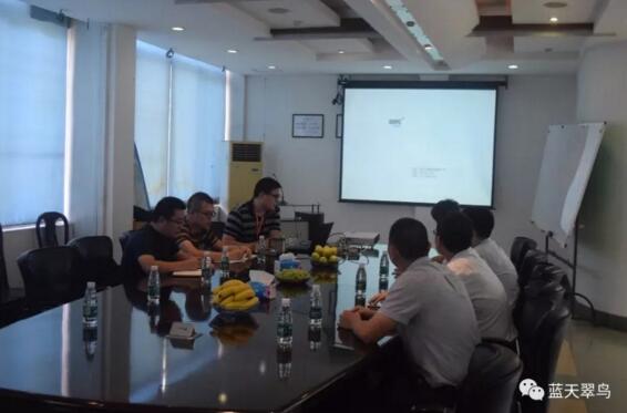 热烈欢迎中盈地产集团到访考察蓝天科技公司