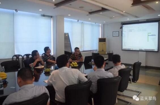 热烈欢迎中盈地产集团到访考察蓝天科技公司
